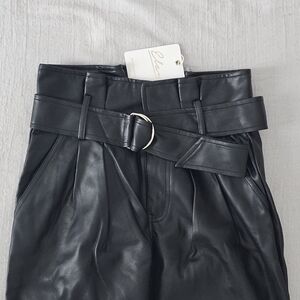 Boutique Black Pleather HW Pants